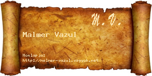 Malmer Vazul névjegykártya